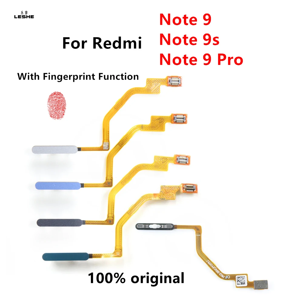 Оригинал для Xiaomi Redmi Note 9 Pro/Note 9s Кнопка Питания Touch ID Сканер Отпечатков Пальцев Гибкий кабель Датчика отпечатков пальцев