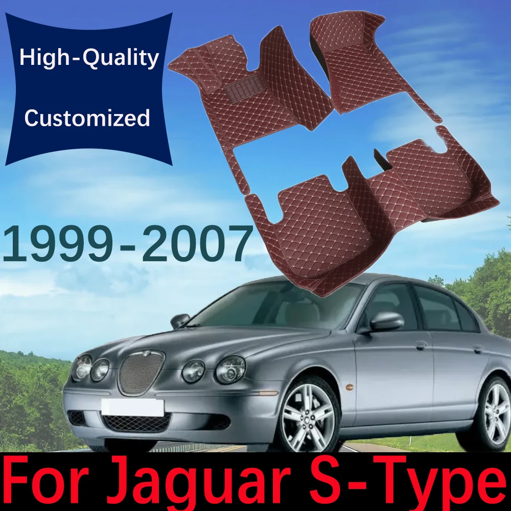Оригинальные Автомобильные коврики из натуральной кожи на заказ для Jaguar S-Type 1999-2007 Автомобильные Ковровые покрытия, Накладки для ног, Аксессуары для интерьера