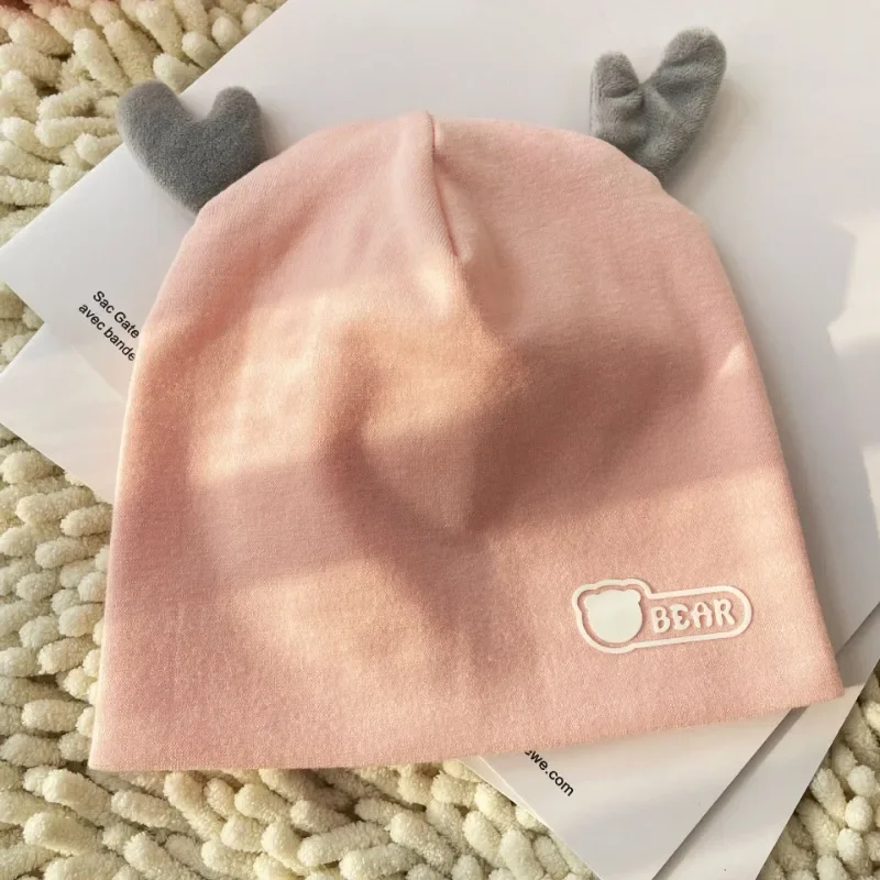 Осенне-зимняя шапочка для новорожденных, хлопковая детская повязка на голову, милая теплая детская шапочка для защиты ушей