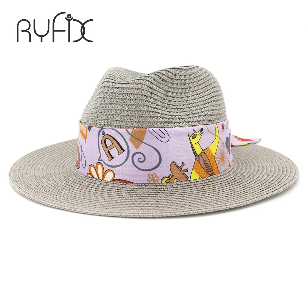 Открытый пляжный фиолетовый дизайн с солнцезащитной шляпой шляпа для любителей джаза соломенная шляпа с плоским краем HA142