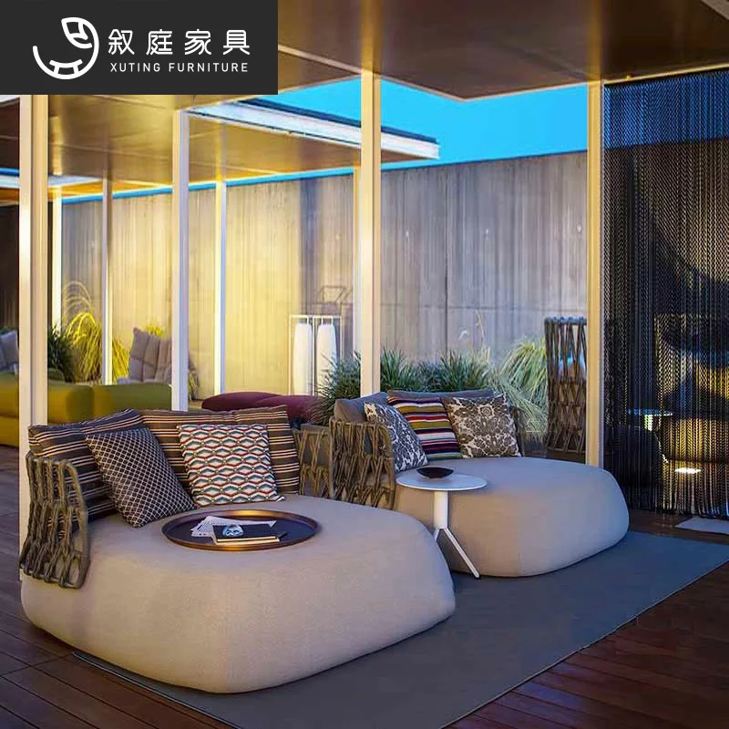 Открытый ротанговый диван внутренний двор балкон открытый водонепроницаемый диван для отдыха балкон гостиная