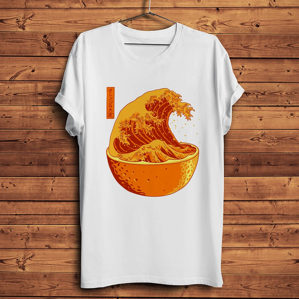 отличная оранжевая волна, забавная футболка ukiyo, мужская Повседневная дышащая футболка с круглым вырезом и коротким рукавом, уличная футболка Унисекс