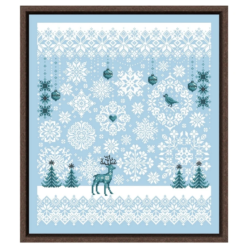 Падающий снег наборы для вышивки крестом олень животное аида ткань 18ct 14ct 11ct небесно-голубой холст хлопчатобумажные нити наборы для вышивания DIY craft set