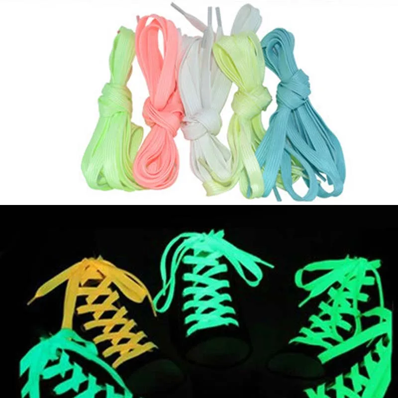 Пара светящихся шнурков Шнурки для обуви светятся в темноте Ночью Цветные флуоресцентные шнурки для обуви 100 см Для рождественской вечеринки