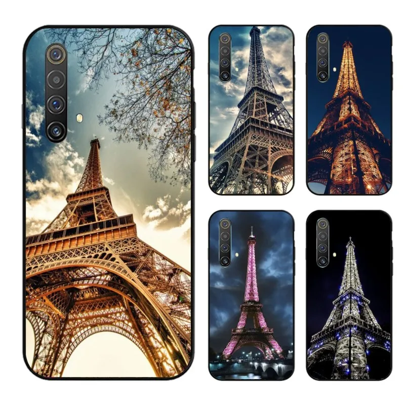 Париж Эйфелева Башня Чехол Для Телефона OPPO Find X5 X3 X2 A93 Reno 8 7 Pro A77 A74 A72 A52 Мягкий Черный Чехол Для Телефона