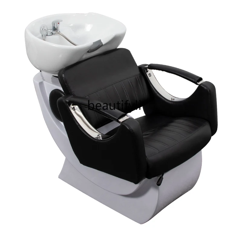 Парикмахерское кресло для мытья шампунем Кресло для сидения Шампунь для салона красоты Керамический таз для мытья посуды Глубокий таз для промывки
