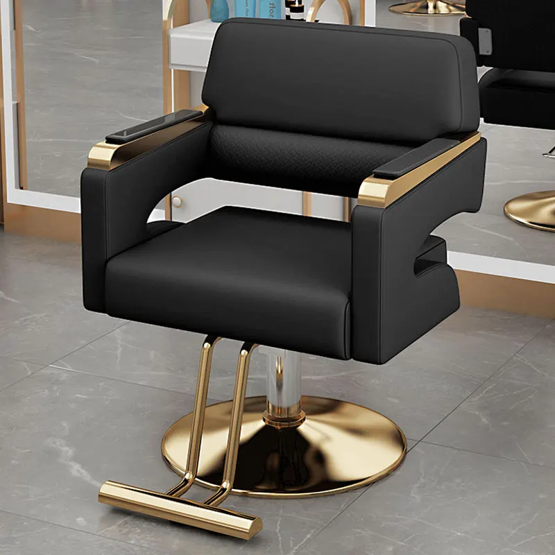 Парикмахерское кресло из черного золота, Роскошное Портативное Дизайнерское кресло для парикмахерской, Вращающийся стул, Мебель для салона Silla De Barbero
