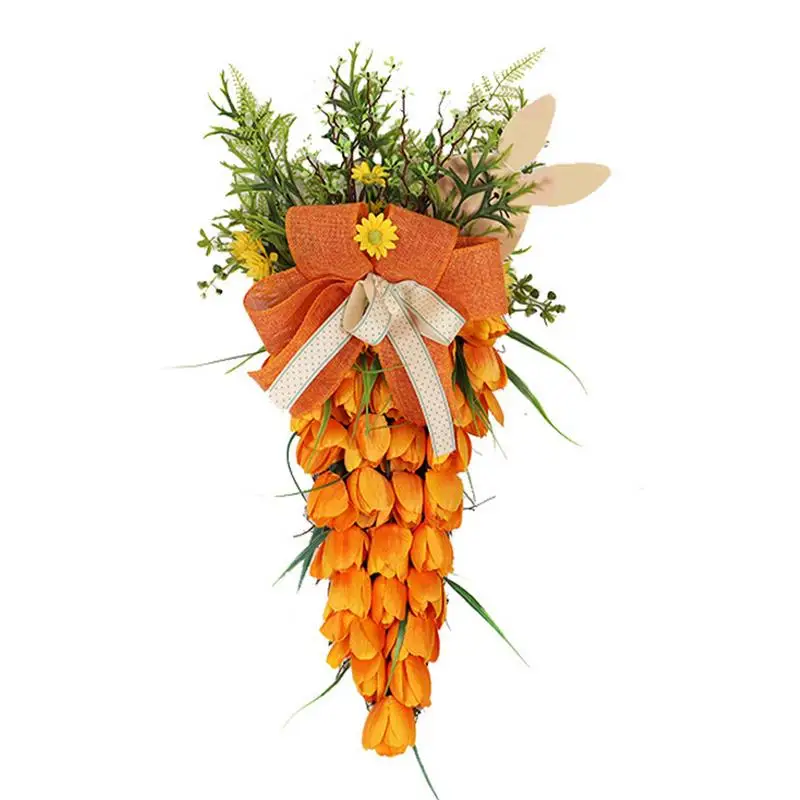 Пасхальный Морковный Венок Оранжевые Венки В Форме Моркови Для Входной Двери Пасхальные Украшения Для Входной Двери Внутреннего Наружного Фермерского Дома