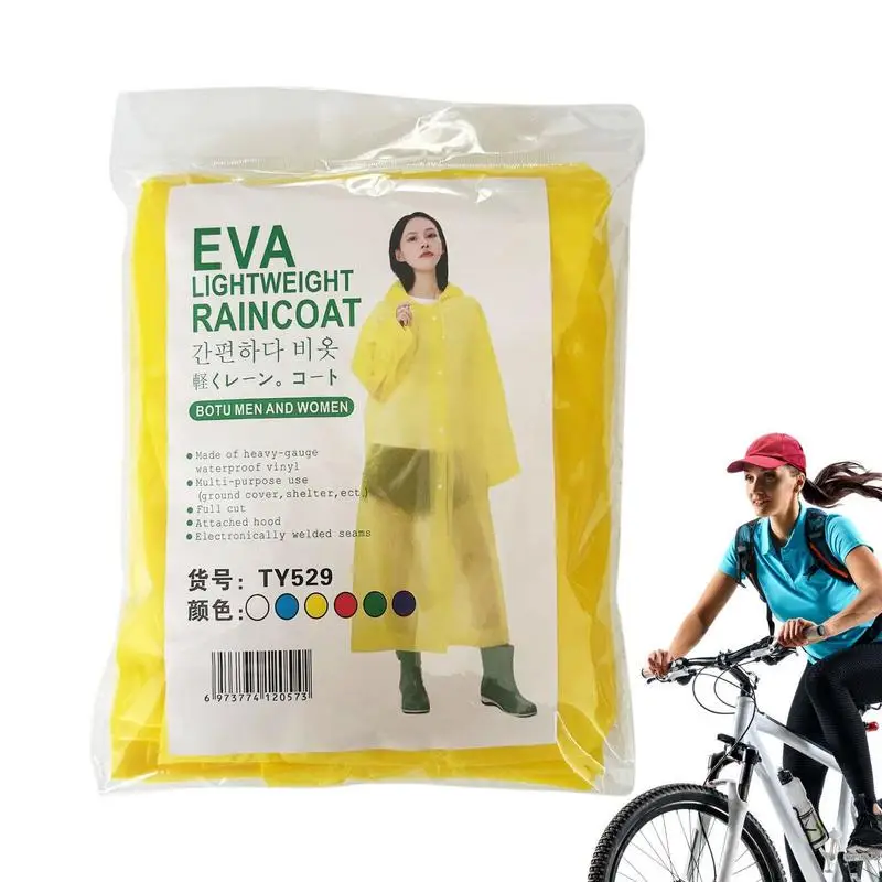Переносной легкий дождевик с капюшоном, водонепроницаемые женские плащи в индивидуальной упаковке из ЭВА