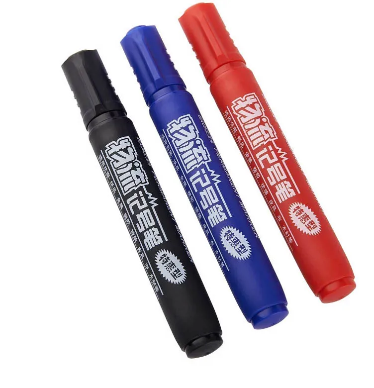 Перманентный маркер, 12 ручек /коробка, красный, синий и черный, круглый наконечник, для логистики, JHB00020