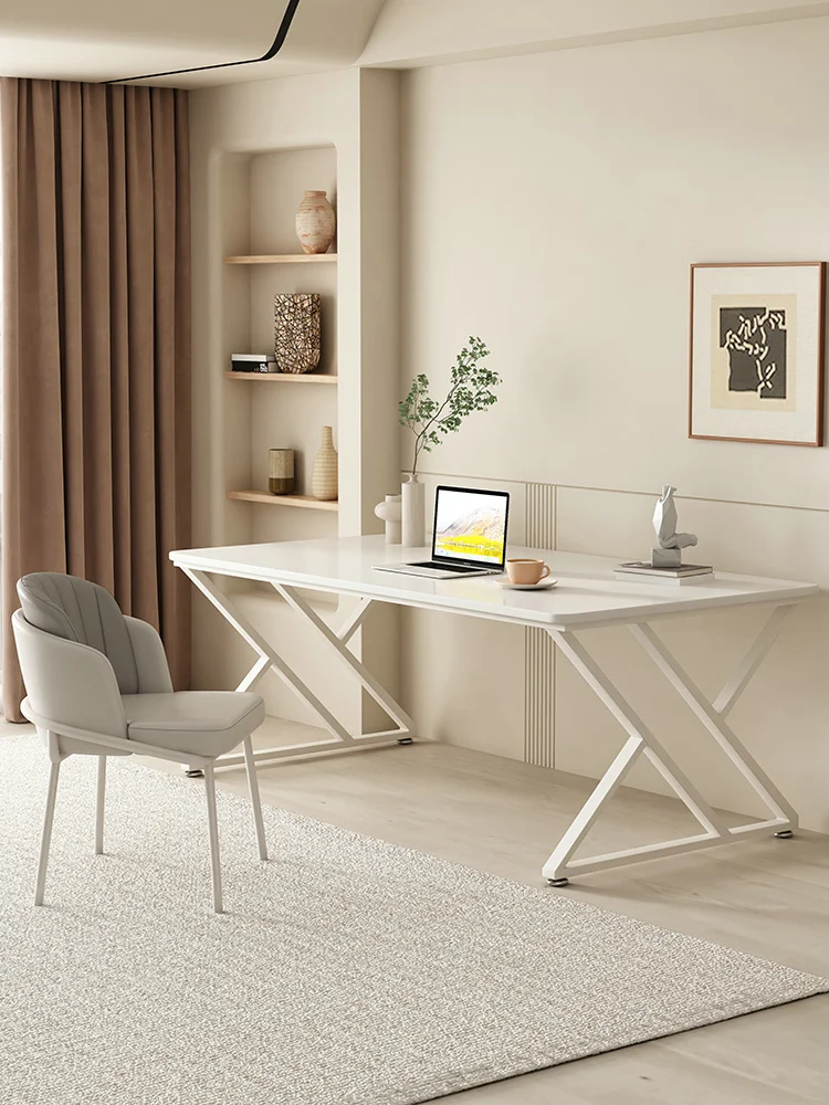 Письменный стол в кремовом стиле, современный компьютерный стол в минималистичном стиле, легкая роскошная студенческая домашняя небольшая квартира
