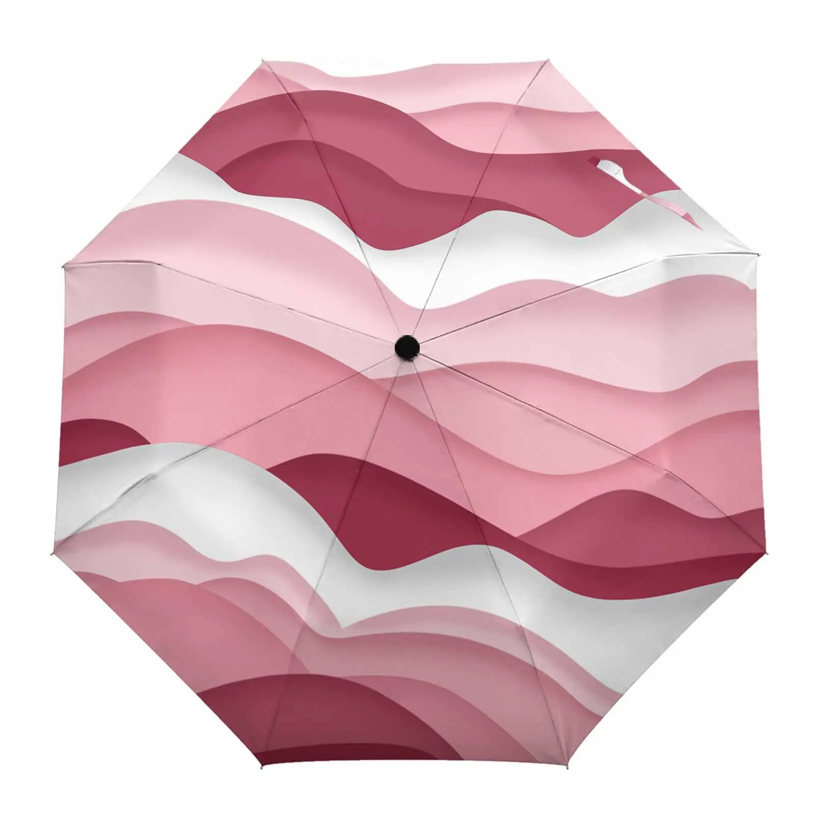Плавная пена океанских волн, Розовый Градиентный Автоматический зонт от дождя, Складной зонт-зонт, восьмиструнные уличные зонты