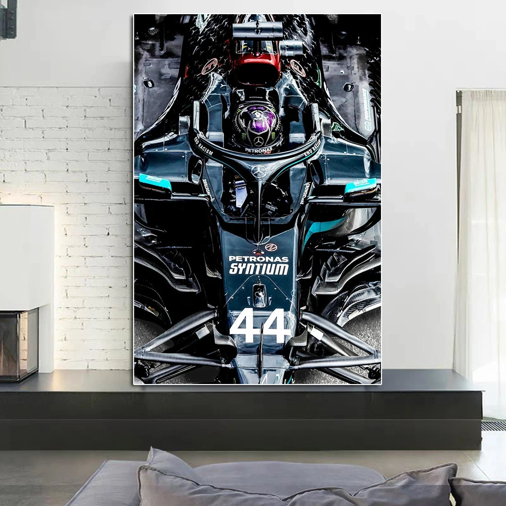 Плакат чемпиона Гран-при Хэмилтона, гонки Формулы-1, холст, картина, спортивный автомобиль, настенное искусство, Декор для дома в игровой комнате, Подарок