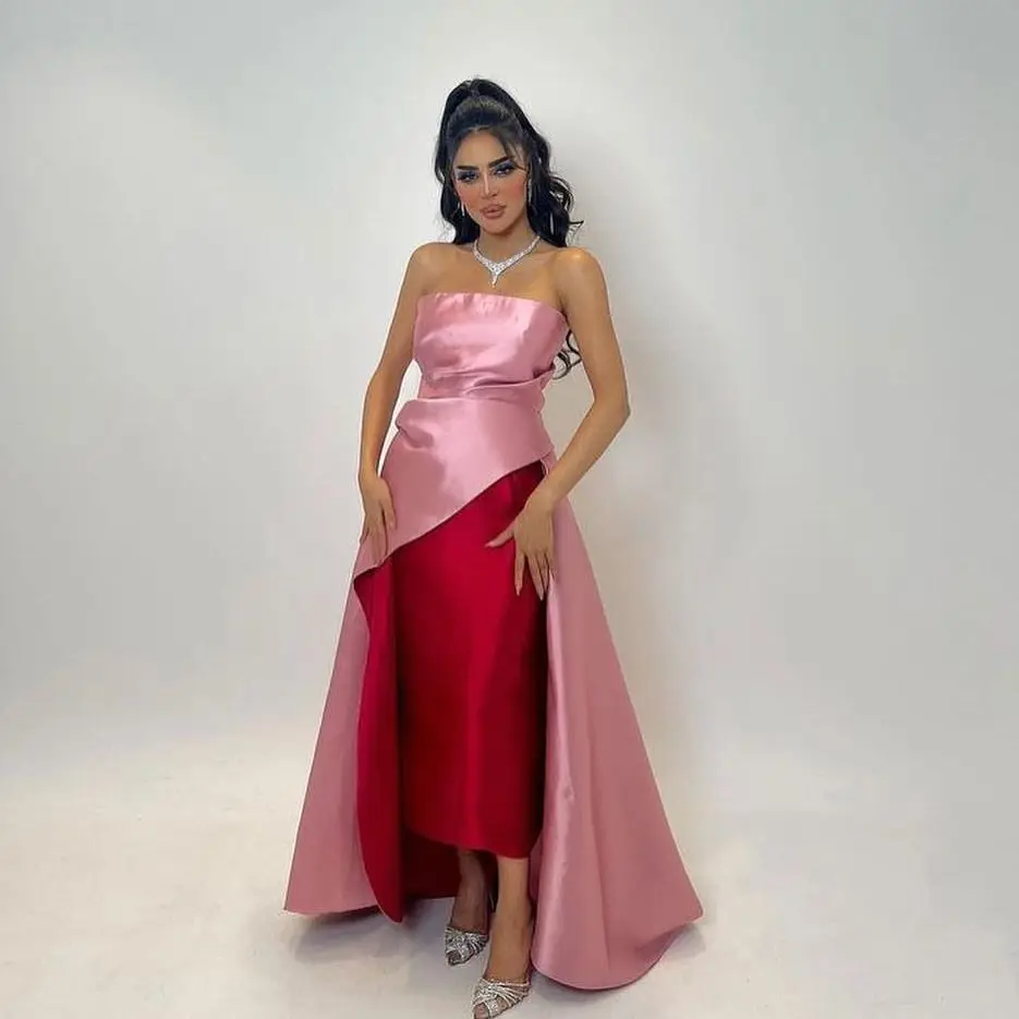 Платья для официальных мероприятий Красные вечерние платья русалки без бретелек длиной до пола Платья для выпускного вечера Женское вечернее платье Саудовской Аравии
