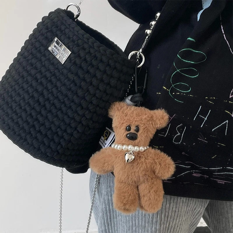 Плюшевый брелок Kawaii Little Bear, Милая Мягкая кукла-Медвежонок, Подвеска для украшения сумки для девочек, Милый Орнамент для рюкзака