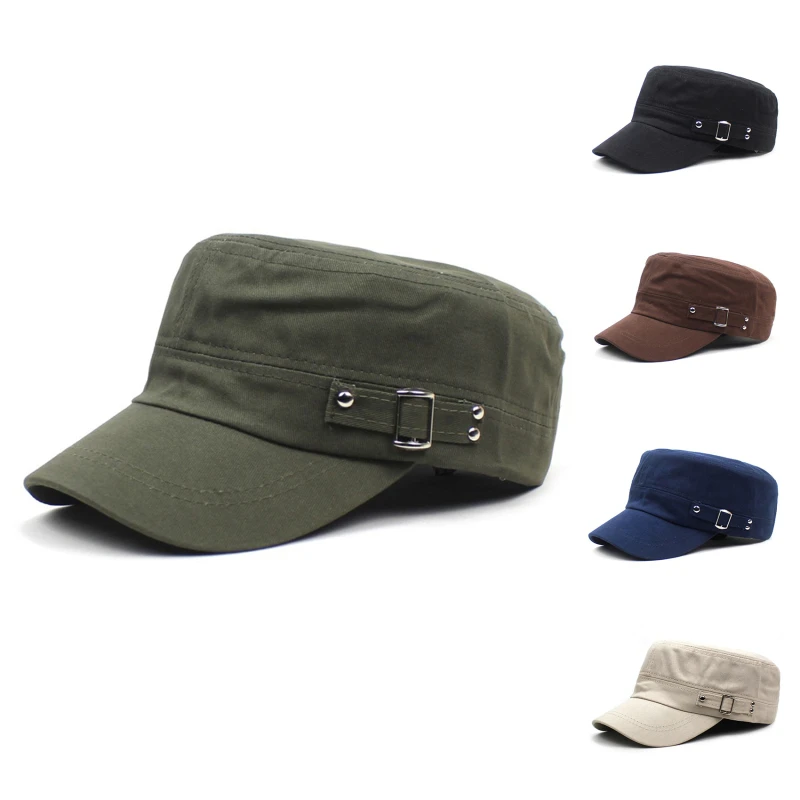 Повседневная выстиранная хлопковая шляпа с плоским верхом, Регулируемые военные кепки Fisher, мужские и женские Кадетские армейские кепки, Уникальный дизайн, Винтажные Four Seasons