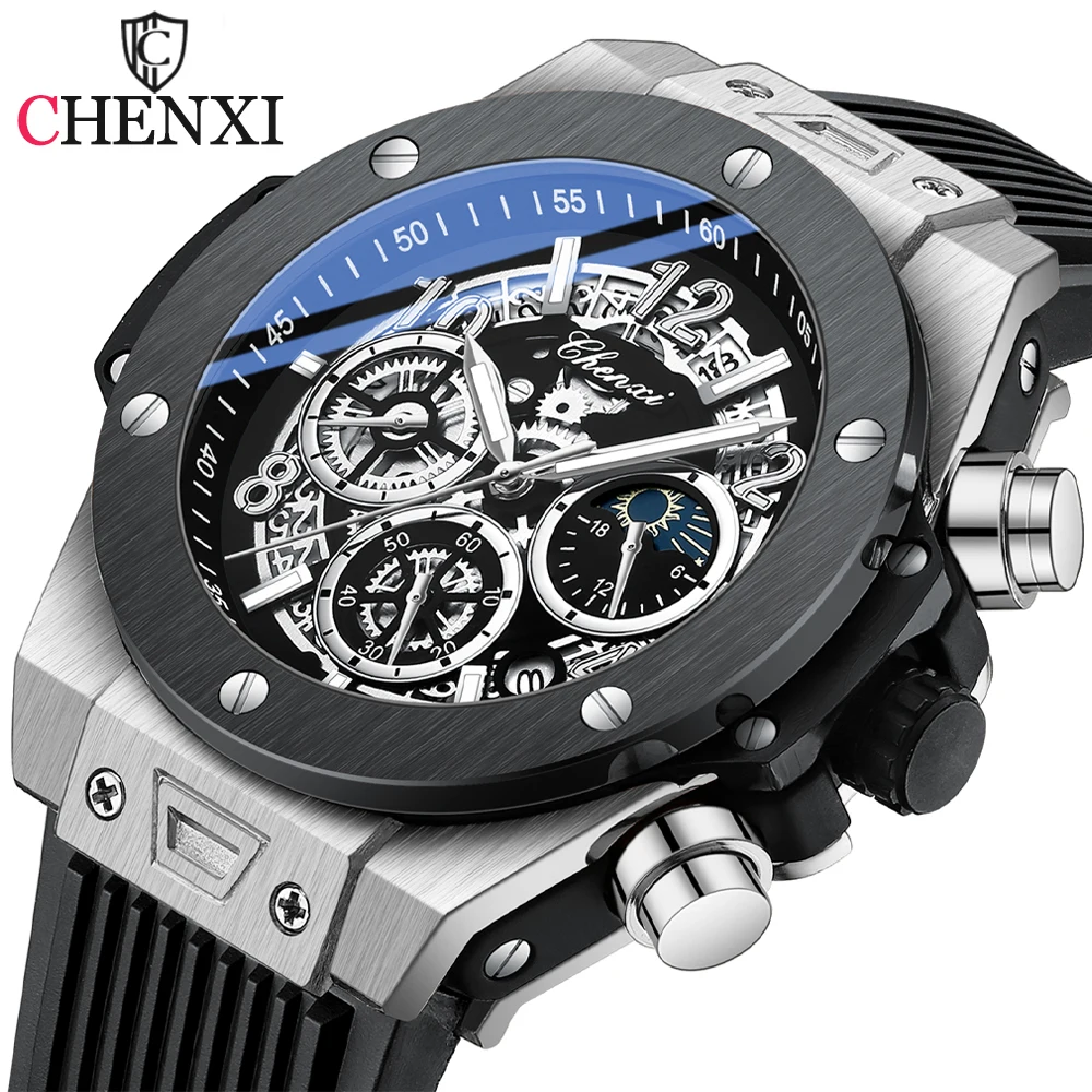 Повседневные спортивные часы CHENXI для мужчин, лучший бренд класса люкс, водонепроницаемые наручные часы в стиле милитари, мужские часы, модные наручные часы с хронографом,