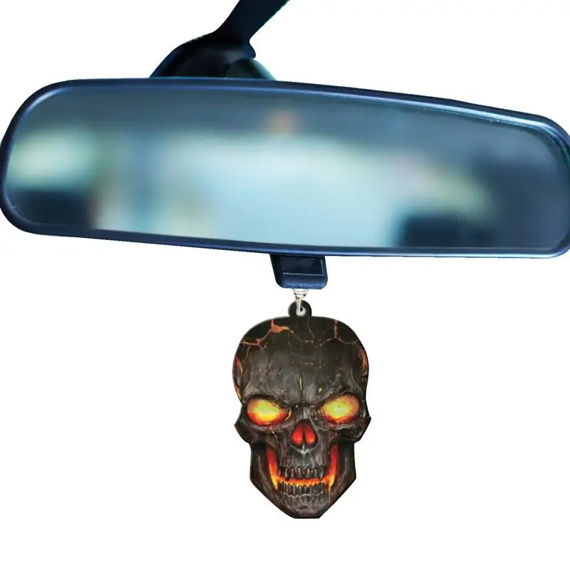 Подвесной орнамент в виде черепа для зеркала заднего вида, Подвесной орнамент в виде Черепа на Хэллоуин, Подвеска-шарм, Подвесные украшения в виде Черепа в салоне автомобиля