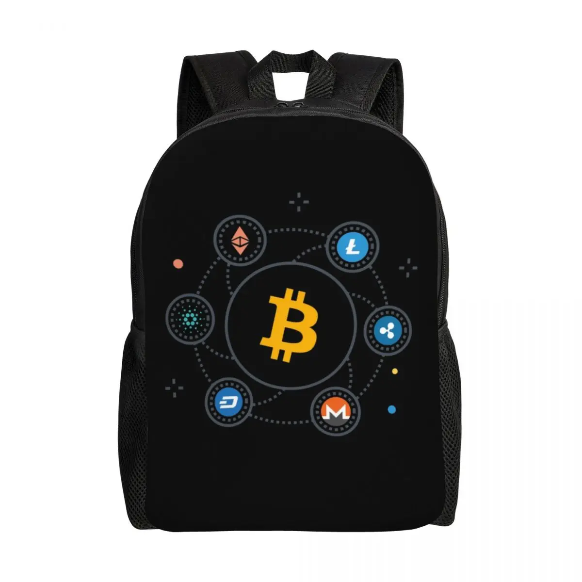 Поддержка рюкзаков с криптовалютой Bitcoin, Водонепроницаемая Школьная сумка для колледжа, цифровая валюта Ethereum, Блокчейн, сумка для печати, сумка для книг