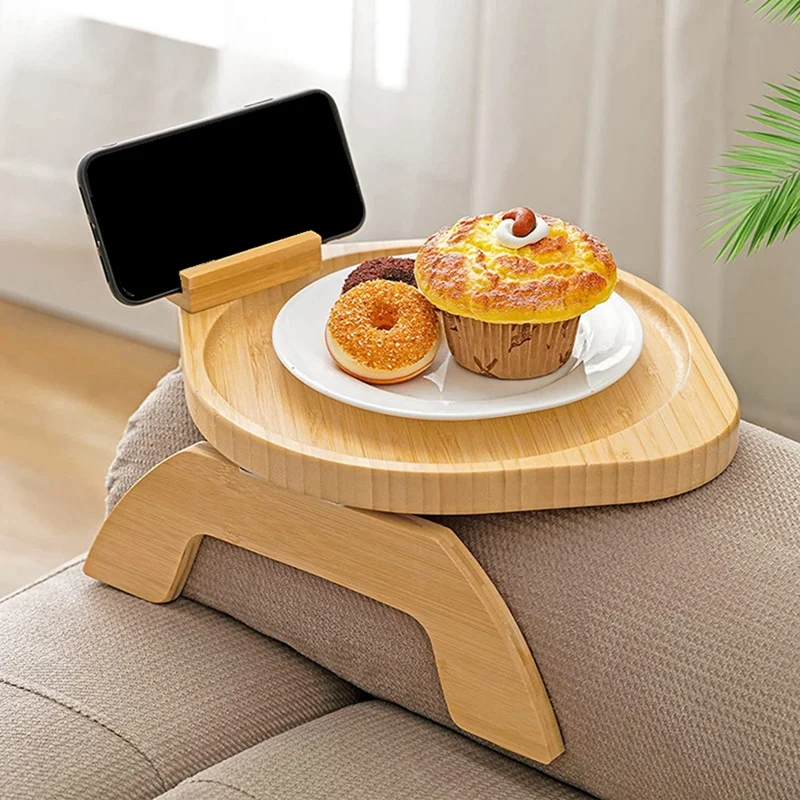 Подлокотник дивана Столик подлокотник дивана Поднос для диванных подлокотников с возможностью поворота на 360 ° для еды по кругу Простота установки Простота использования