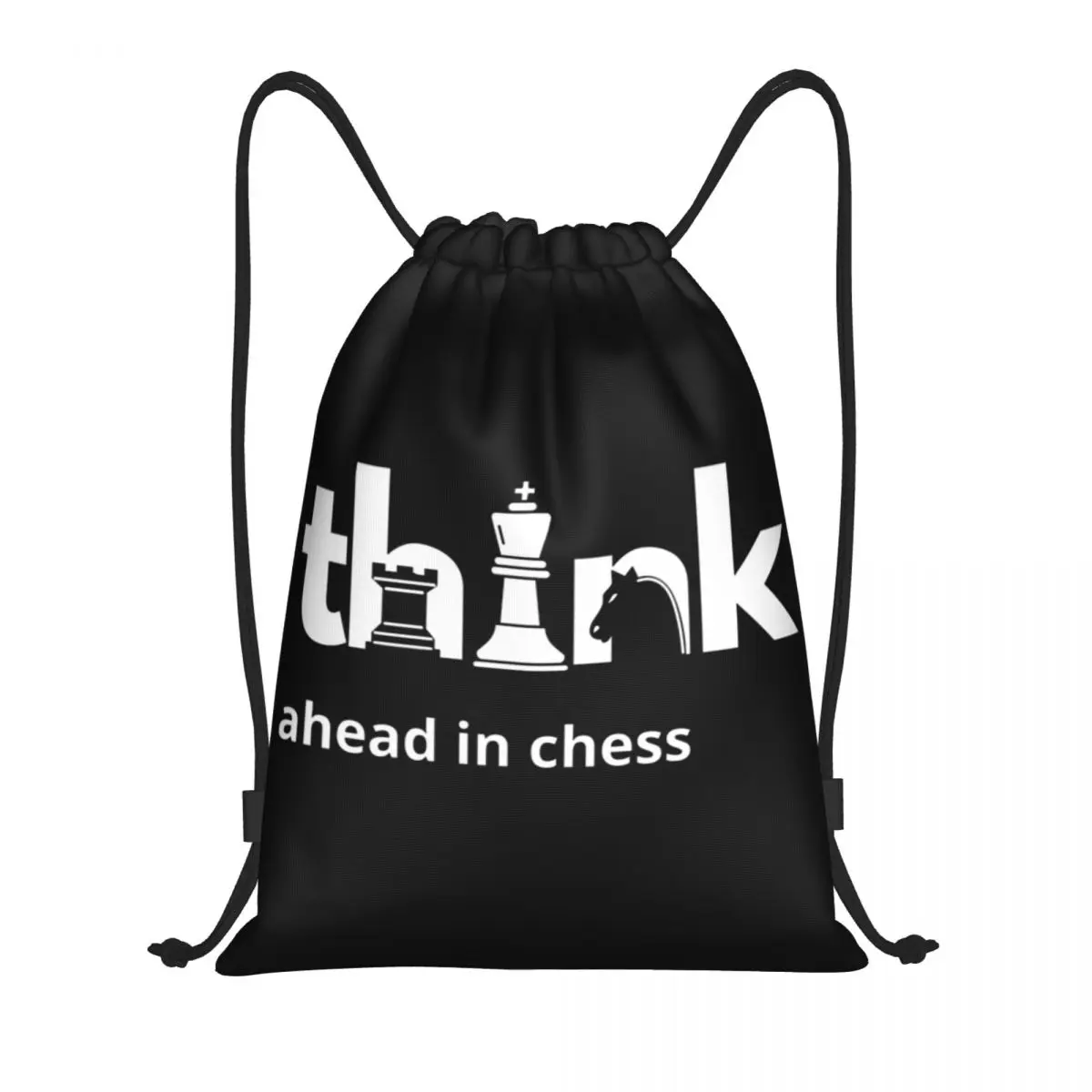 Подумайте о будущем в шахматах Сумка на шнурке Женская Мужская Портативная спортивная сумка для тренажерного зала Забавные рюкзаки для хранения тренировок