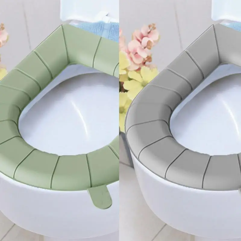 Подушка для сиденья унитаза, новый улучшенный водонепроницаемый чехол с петлей для подвешивания, мягкий моющийся зимний теплый коврик для туалета в ванной