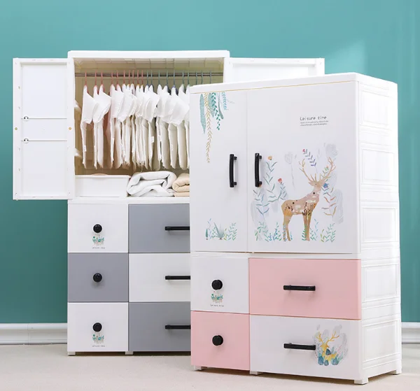 Популярная модель подвесного шкафа для хранения одежды, детский шкаф с простым и толстым выдвижным ящиком