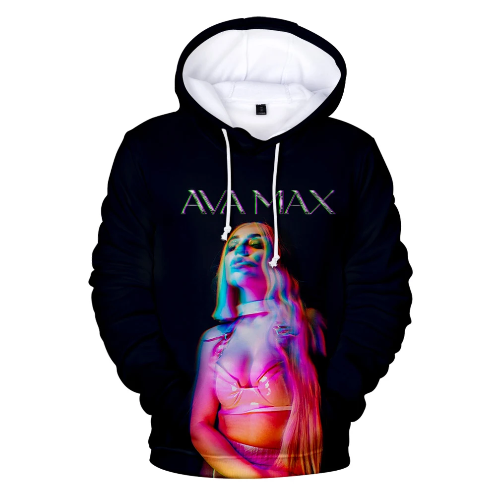 Популярная толстовка с принтом Ava Max, женские пуловеры с 3D-принтом, повседневная одежда с длинными рукавами, Стиль одежды Ava Max Оверсайз