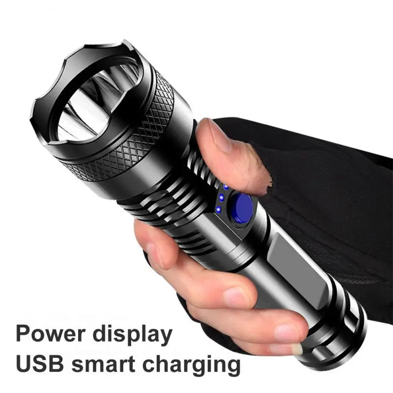 Портативный Водонепроницаемый Встроенный аккумулятор LED 3 режима USB Перезаряжаемый фонарик с сильным светом Тактический кемпинг на открытом воздухе