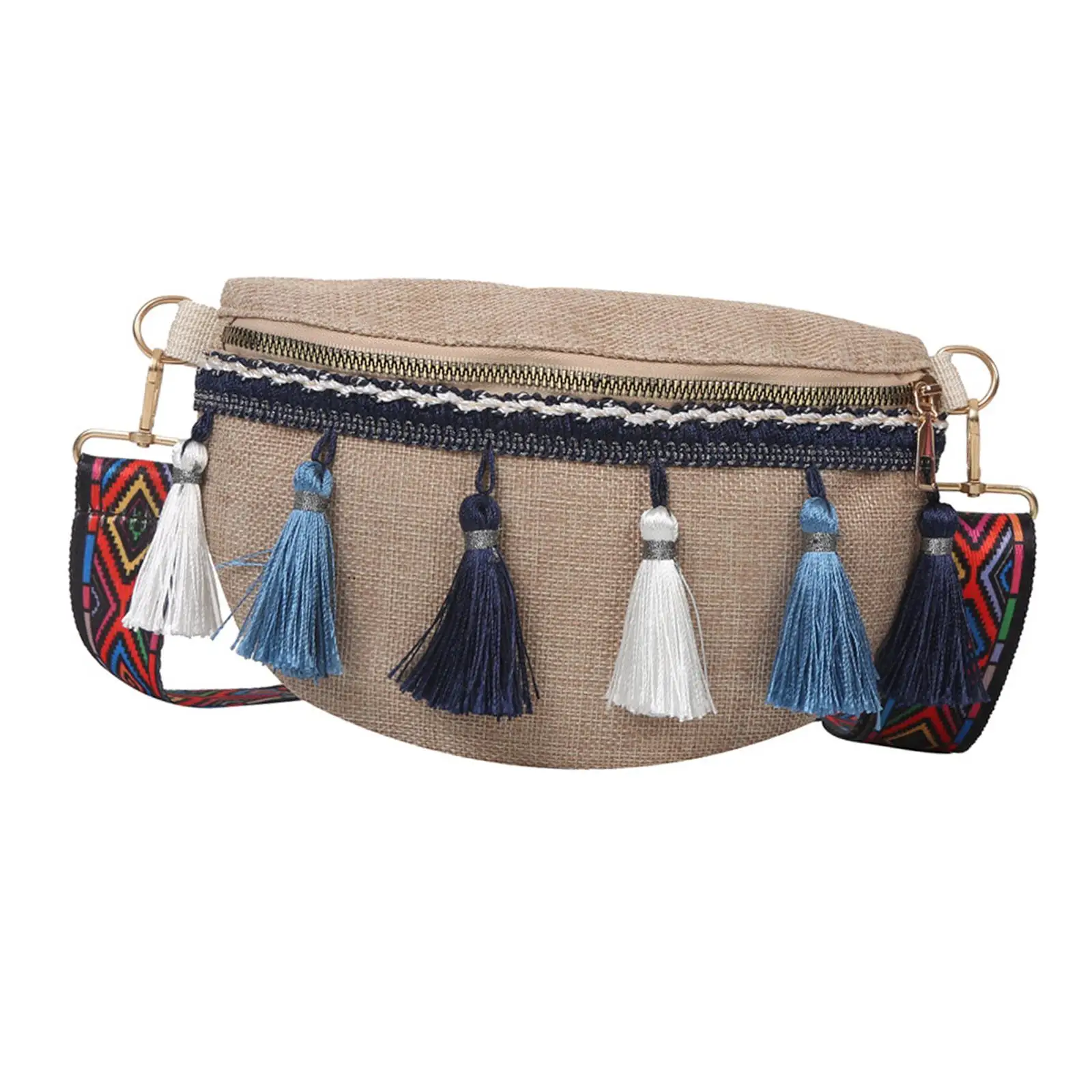 Поясная сумка в богемном стиле, поясная сумка, поясная сумка, регулируемый плечевой ремень, сумка для бега, покупок, пляжа, летних прогулок