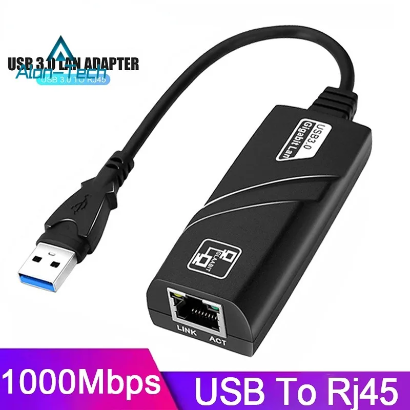 Проводной Сетевой Адаптер USB 3.0 К Rj45 Lan Ethernet 10/100/1000 Мбит/с Сетевой Кабель Для Xiao-mi Mi Box PC Windows 10 Сетевая Карта USB 3.0