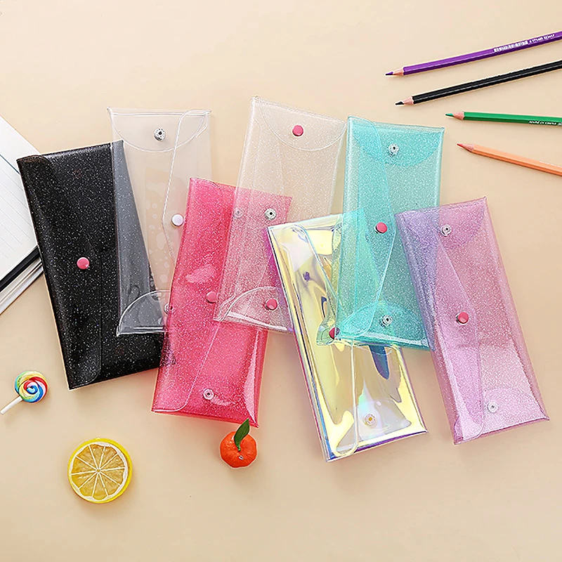 Прозрачная лазерная косметичка, косметичка для монет, сумка для карандашей, милый блестящий карандаш, лазерная ручка, школьные сумки для девочек