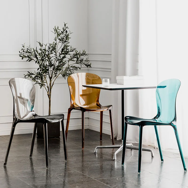 Прозрачные обеденные стулья в скандинавском стиле, Пластиковые Современные Роскошные обеденные стулья, дизайнерская мебель для кемпинга, Минималистичная мебель для гостиной Muebles