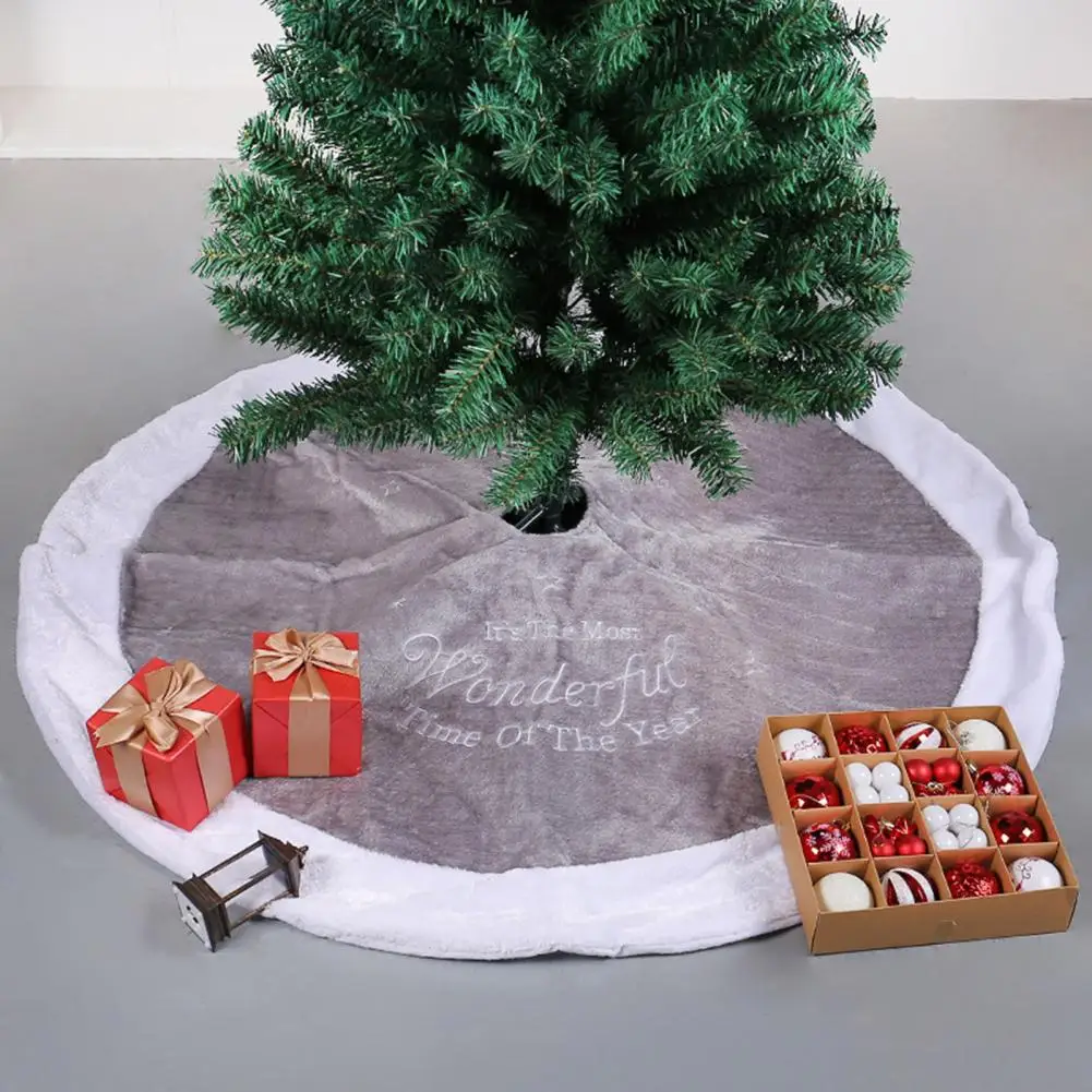 Простая установка, украшение для Рождественской елки, Бархатная юбка для веселой Рождественской елки, красочный вышитый буквенный принт, удобный для дерева