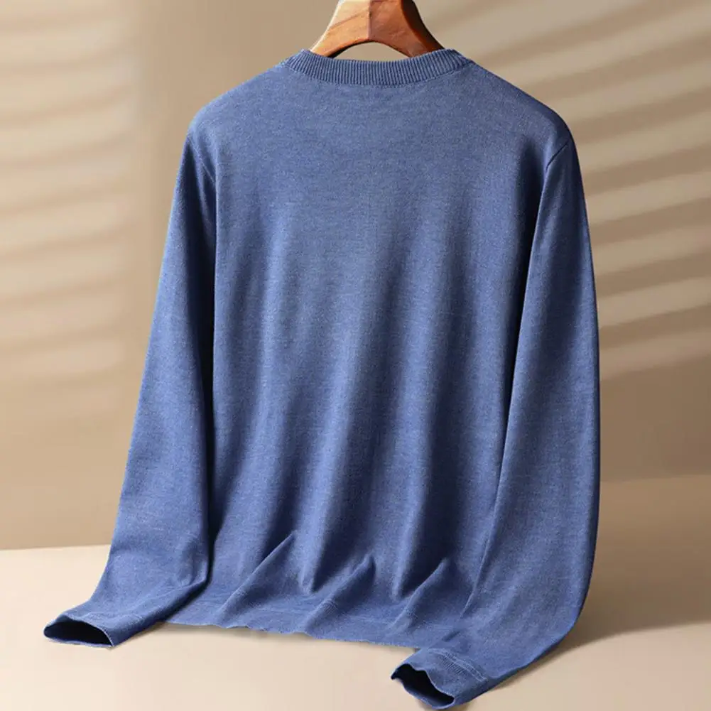 Простой джемпер с круглым вырезом, мягкий вязаный свитер с круглым вырезом на осень-зиму, пуловер с длинным рукавом и защитой от усадки для женщин