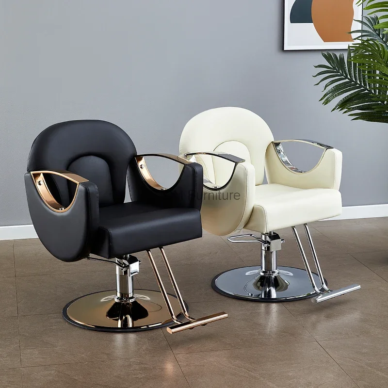 Профессиональное парикмахерское кресло с подъемником, Роскошное Персонализированное мужское кресло для парикмахерской, золото, Бесплатная Доставка, мебель для салона Cadeiras