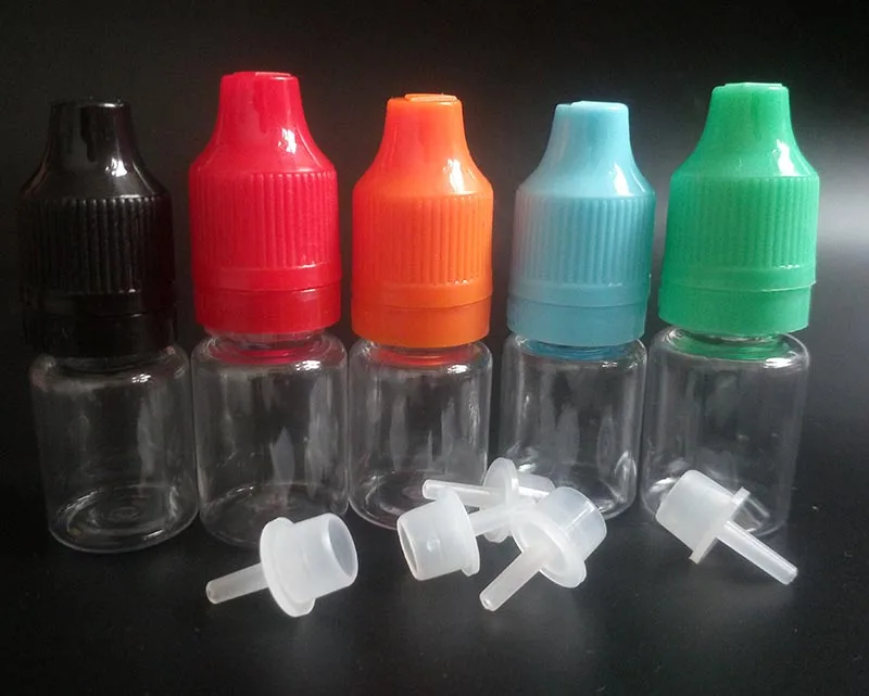 Пустой пластиковый флакон из-под ПЭТ-пипетки для глаз, 5 мл, бутылки с жидким маслом, защищенные от вскрытия, защищенные от детей колпачки с длинным тонким наконечником