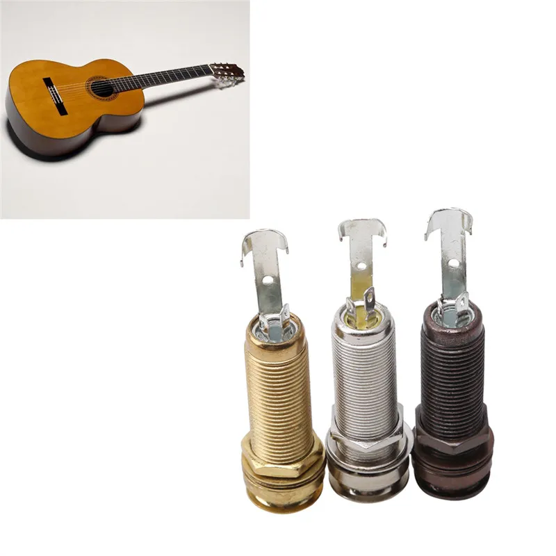 Разъем для гитары Двухдорожечный разъем для розеток Выход для концевого штыря 6,35 мм Выход для разъема Медь Материал для акустической и электрической гитары