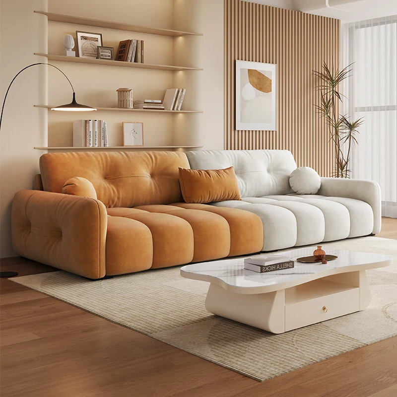 Расслабьтесь, большой деревянный диван, мягкий бархат, секционный Дизайнерский Современный диван-пуф, плюшевый диван Nordic Loveseat, салон мебели для гостиной Meuble