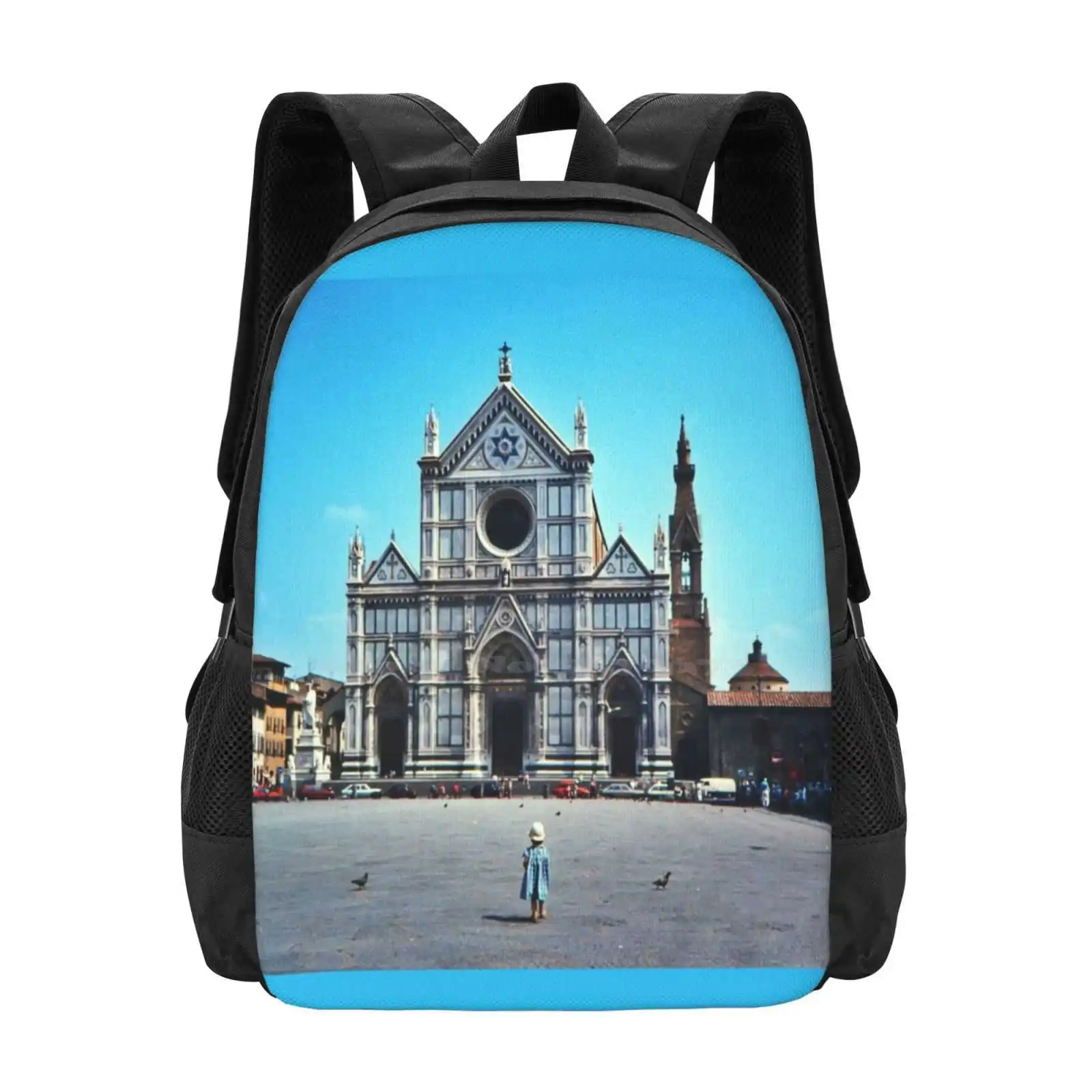 Ребенок во Флоренции-Базилика Санта-Кроче, дизайн рисунка, рюкзак, школьные сумки, архитектура, Детская базилика Санта-Кроче