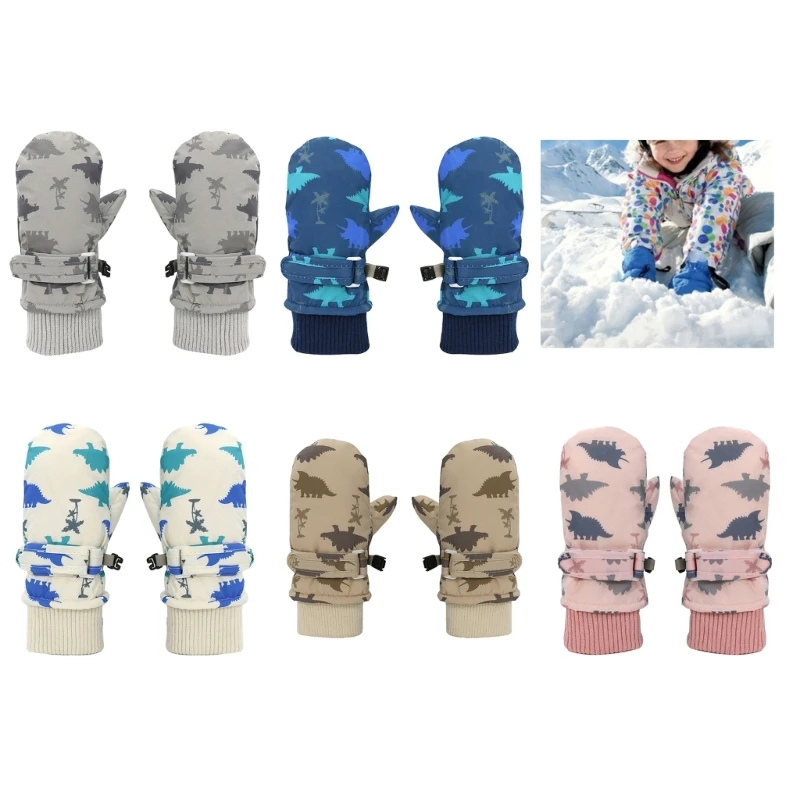 Регулируемые Ветрозащитные Лыжные перчатки Стильные и функциональные Детские Перчатки для детей, Удобные и безопасные Во время катания на лыжах или велосипеде