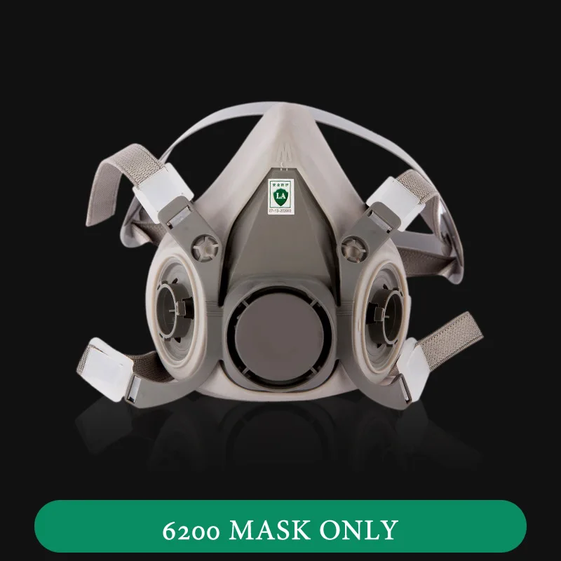респиратор пылегазовый 1шт 6200 Многоразовая резиновая маска на половину лица Только для покраски, распыления, безопасность работы, общий соединительный порт