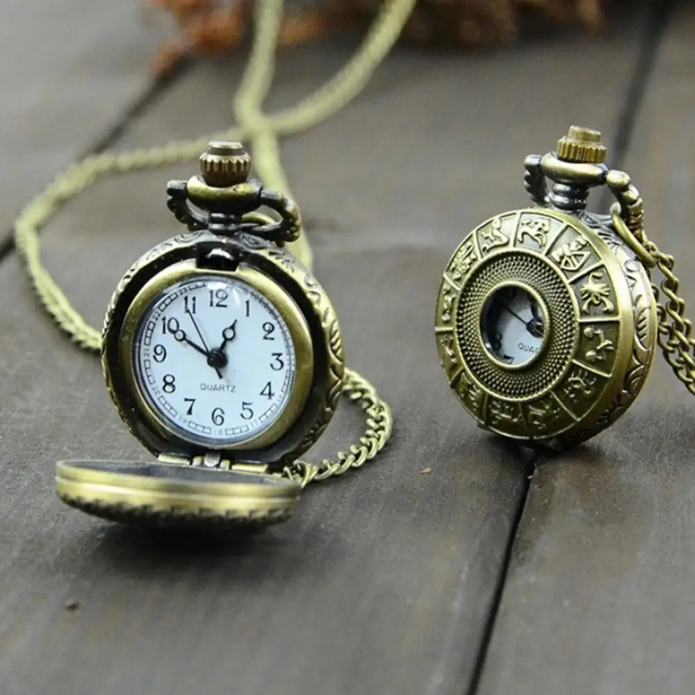 Ретро Старинные Карманные часы Унисекс карманные часы Часы в стиле Стимпанк Кварцевое Ожерелье С Резьбой Кулон Цепочка Часы Новые