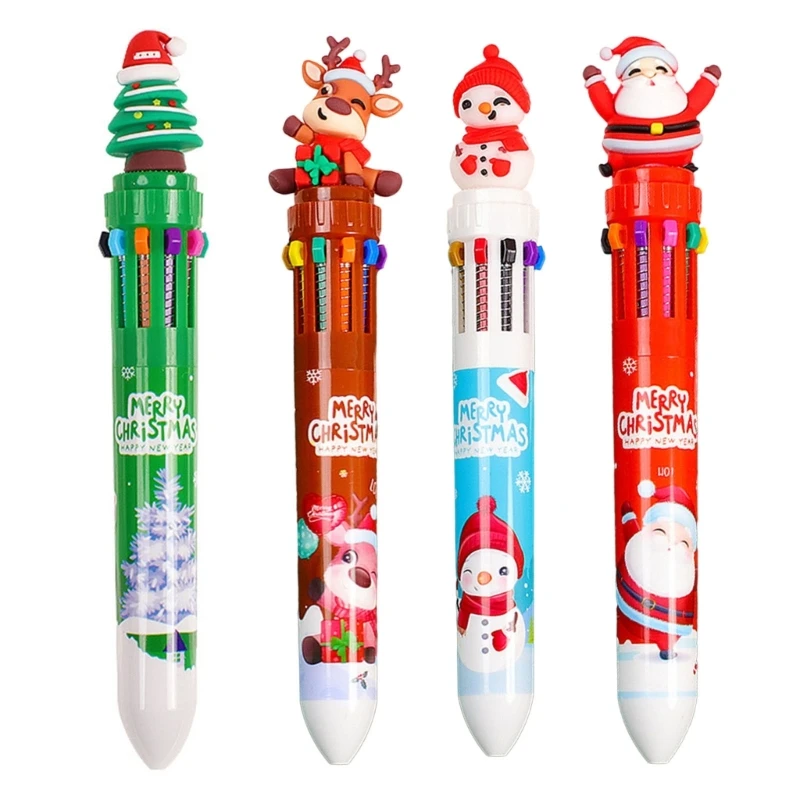 Рождественская шариковая ручка Y1UB 10 цветов в 1 для рождественских наполнителей для чулок