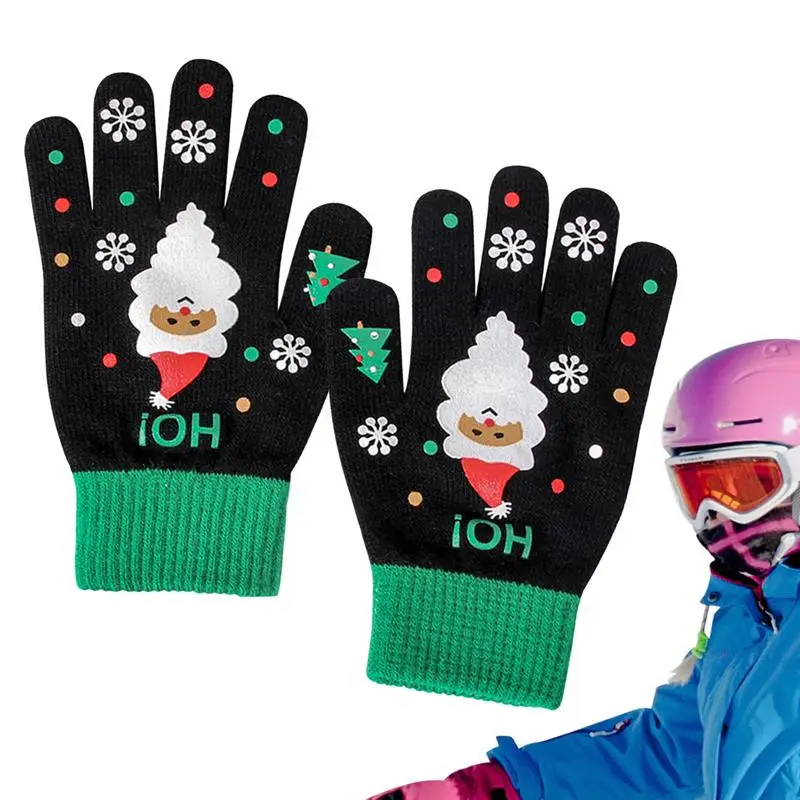 Рождественские перчатки для женщин, ветрозащитные Теплые перчатки с сенсорным экраном, Перчатки с подогревом, Теплые Руки, Рождественский Подарок на День Рождения, Новый Год