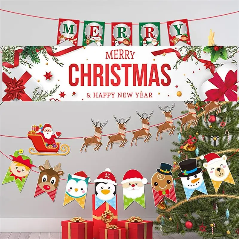 Рождественский баннер, гирлянда, Веселый Рождественский декор для дома 2022 Рождественские украшения, Рождественский декор, Новый год 2023 Прямая поставка