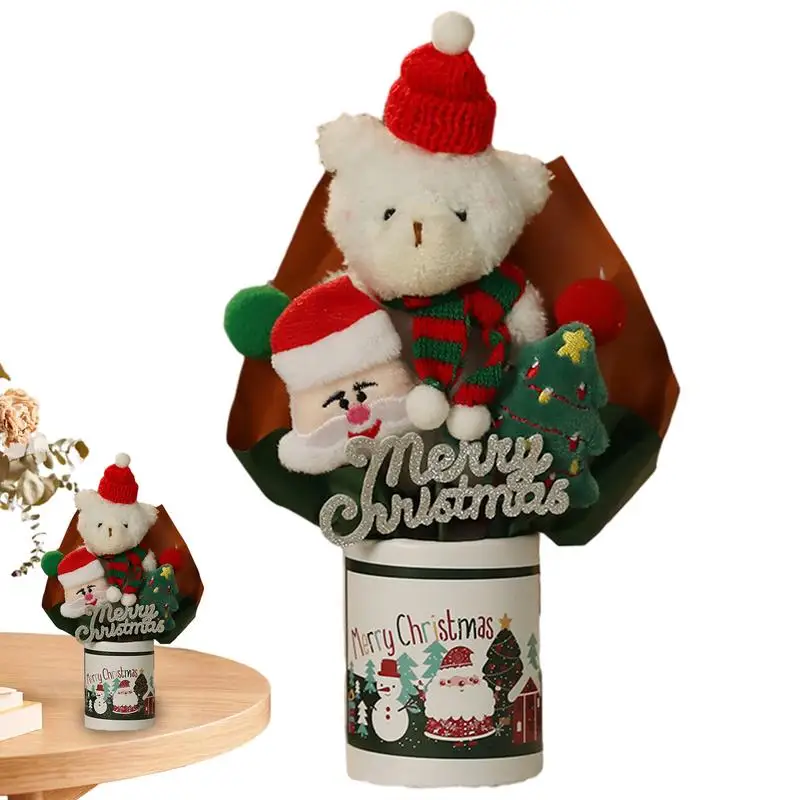 рождественский медведь плюшевое мягкое чучело животного орнамент Веселые Рождественские Украшения для Дома Новогодний Рождественский Подарок Navidad Noel