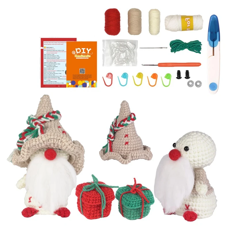 Рождественский набор для Вязания крючком Для начинающих, Набор Для Вязания Крючком Для начинающих Crochet Startr Kit С Пошаговыми Видеоуроками По Вязанию крючком
