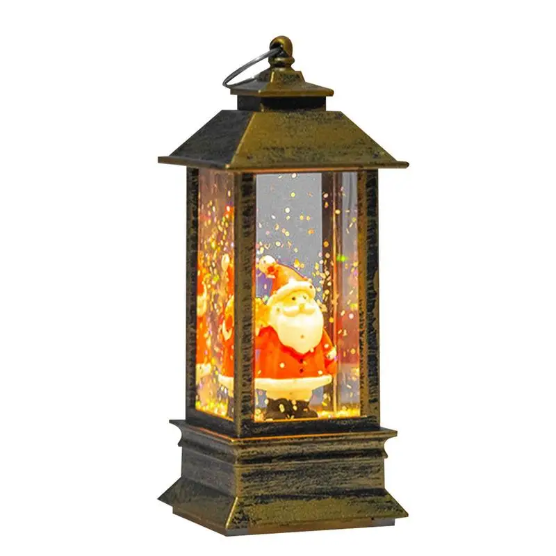 Рождественский светодиодный фонарь с водяными инъекциями, ветряной светильник, Снеговик, Лось, Санта, Ветряной фонарь, ночник для дома, Новогодние Рождественские подарки