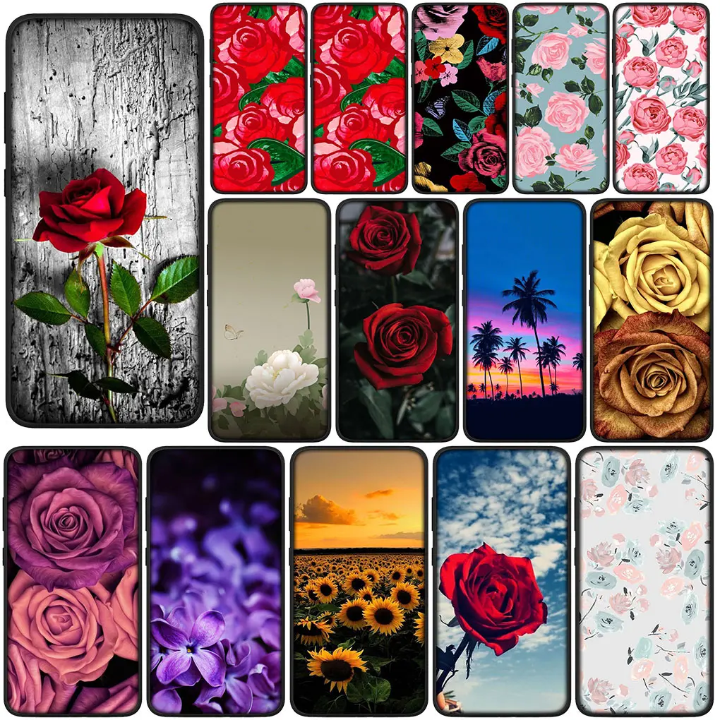 Роза Цветок Пион Силиконовый Чехол Для Телефона Xiaomi Redmi Note 10 12 Pro Max 10A A10C 10X 10S 12C 8T Чехол